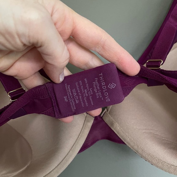 ThirdLove Feather Lace Bra Berry Crush Size 34F Purple Underwire Comfortable - Picture 16 of 16